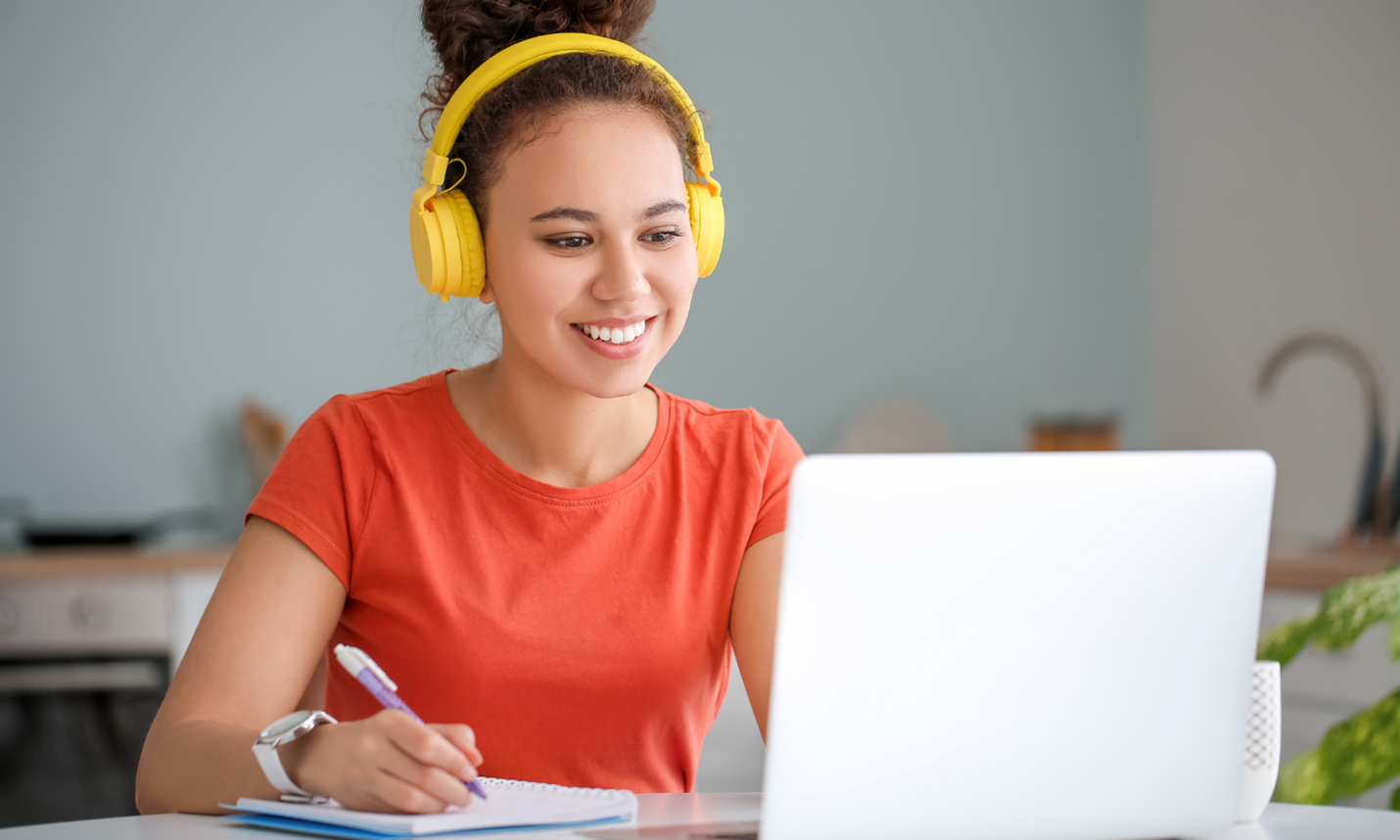 A girl working 