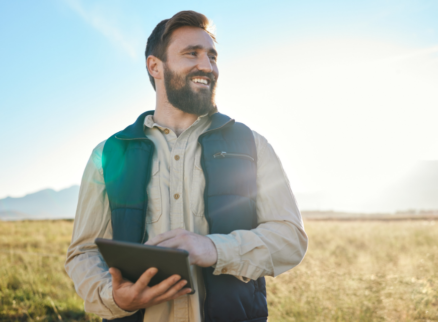 man planning digital transformation in agribusiness